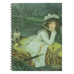 James Tissot ung kvinna i ett fartyg eller Anteckningsbok Med Spiral