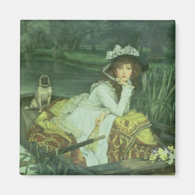 James Tissot | Unga kvinnor i en båt eller reflekt Magnet (Framsidan)