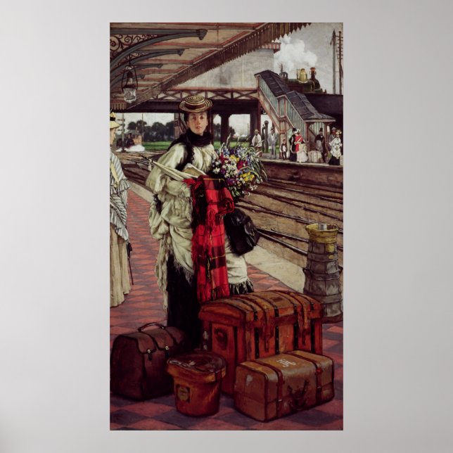 James Tissot | Väntar vid Station Poster (Framsidan)