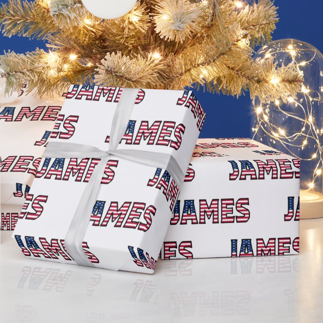 James Vorname Name USA US Geschenkpapier Papier Presentpapper (Helgdagar)