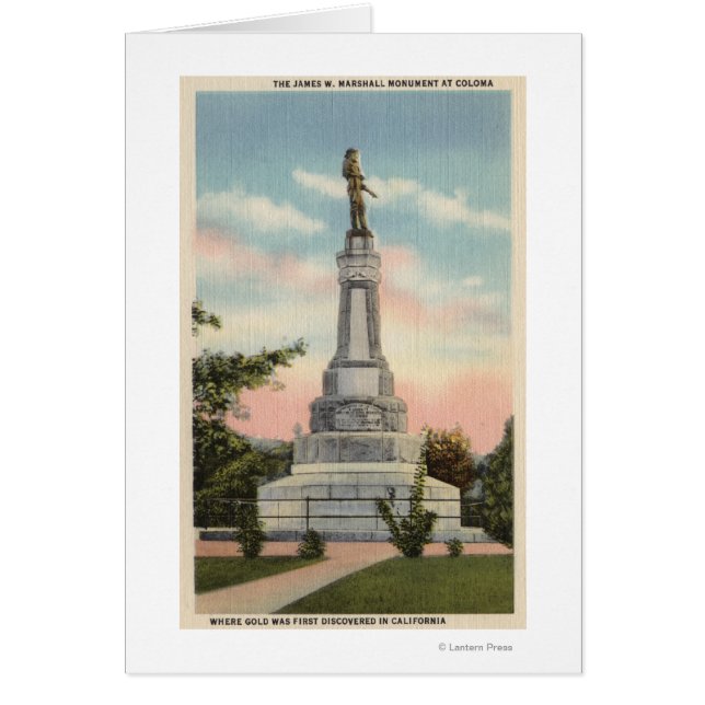 James W. Marshall Monument View nr 1 Hälsningskort (Framsidan)