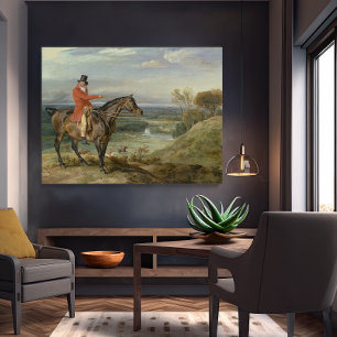 James Ward Hunting vid Stbudsdshire Horse Painting Canvastryck