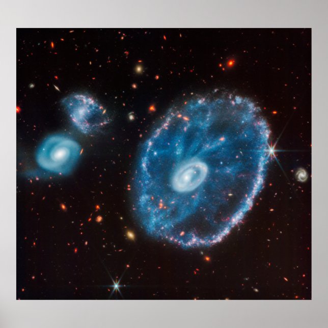James Webb CartWheel Galaxy (endast NIRCam) Poster (Framsidan)