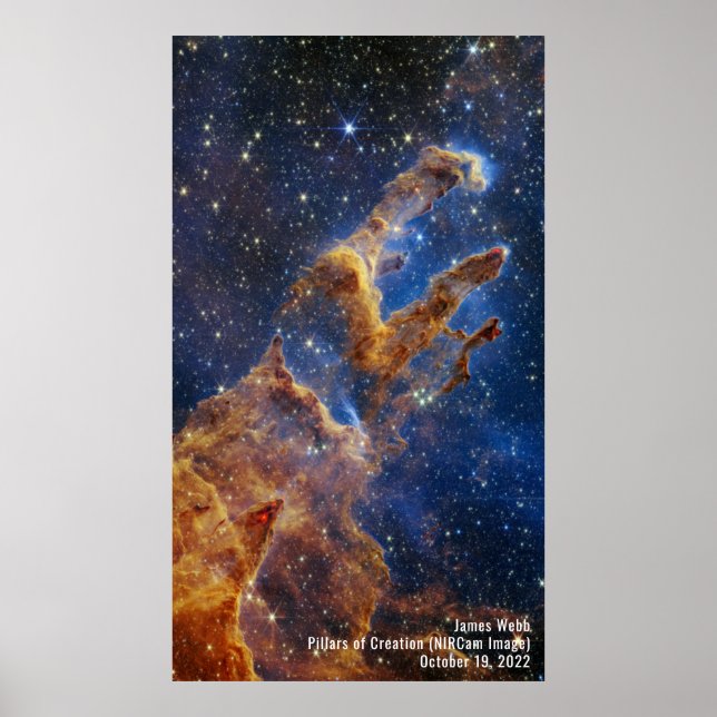 James Webb Pillars of Creation Nebula NIRCam Image Poster (Framsidan)