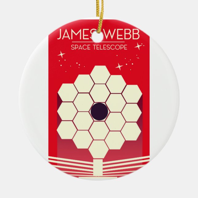 james webb-rymdteleskopet, julgransprydnad keramik (Framsidan)