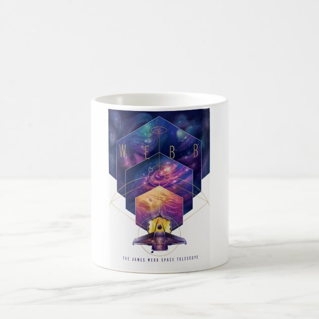 James Webb Space Telescope Illustration Art Kaffemugg (Center)