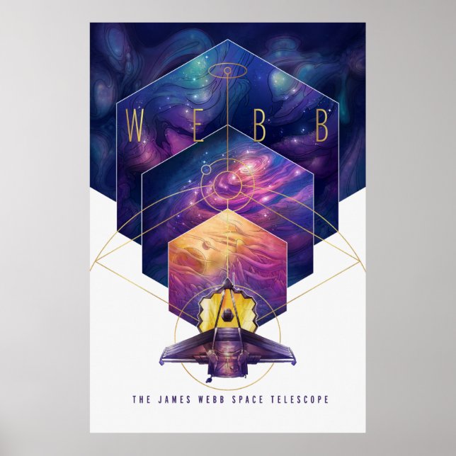 James Webb Space Telescope Illustration Art Poster (Framsidan)