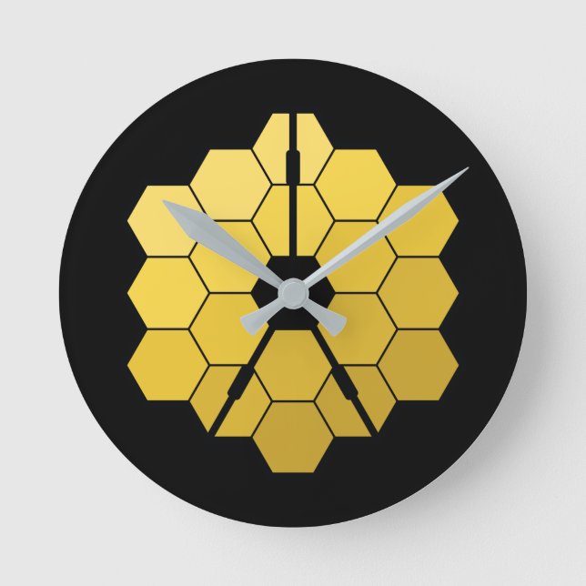 James Webb Space Telescope (JWST) Golden Mirror Th Rund Klocka (Framsida)