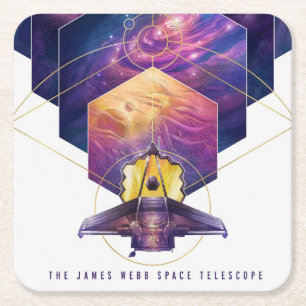 James Webb Space Telescope Poster. Underlägg Papper Kvadrat