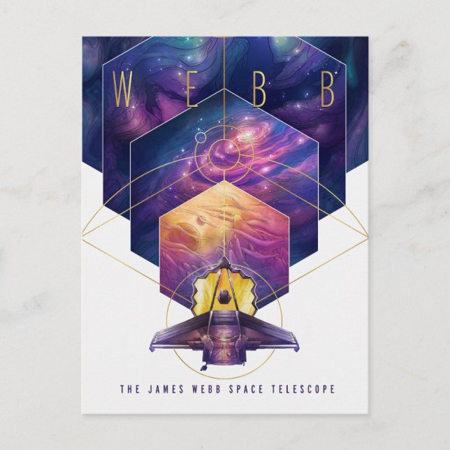James Webb Space Telescope Poster. Vykort (Framsida)