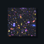 James Webb Space Telescope Simulation - Pop Art Canvastryck<br><div class="desc">En förbättrad popkonsimulering av James Webb Space Telescopes synfält fält visar miljarder galaxer med oöverträffad klarhet.</div>