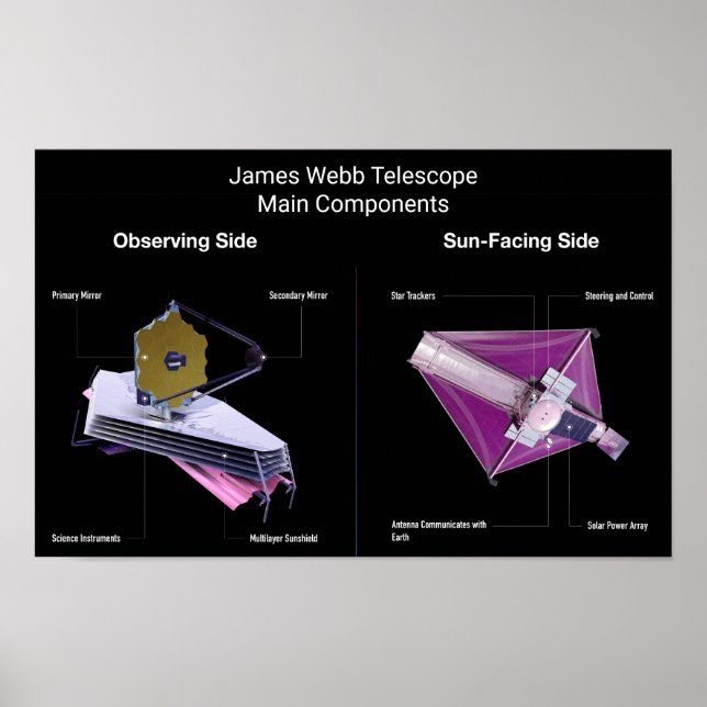 James Webb Telescope Main Components Poster (Framsidan)