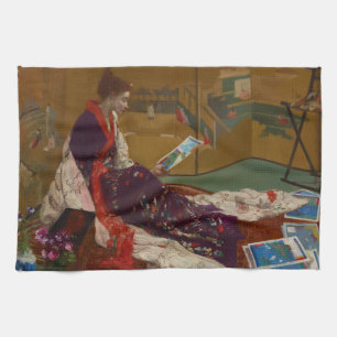 James Whistler - Caprice i Lila och Guld Kökshandduk