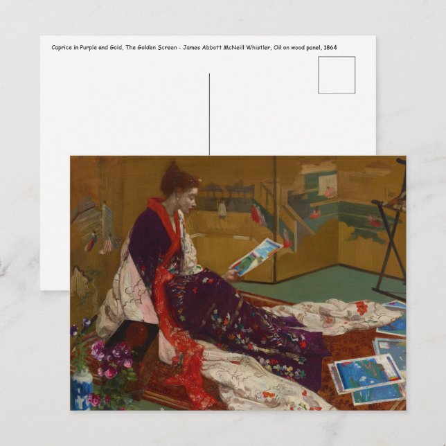 James Whistler - Caprice i Lila och Guld Vykort (Fram/baksida)