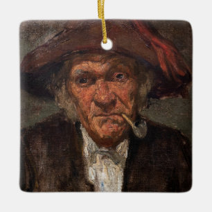 James Whistler - Man Smoking a Pipe Julgransprydnad Keramik