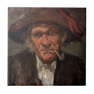 James Whistler - Man Smoking a Pipe Kakelplatta