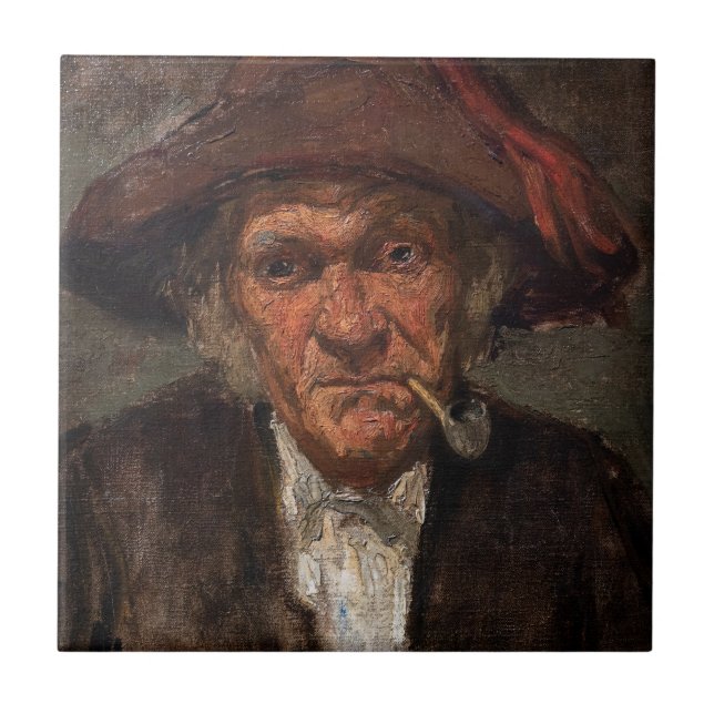 James Whistler - Man Smoking a Pipe Kakelplatta (Framsidan)