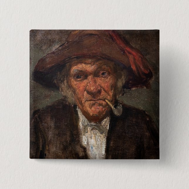 James Whistler - Man Smoking a Pipe Knapp (Framsida)