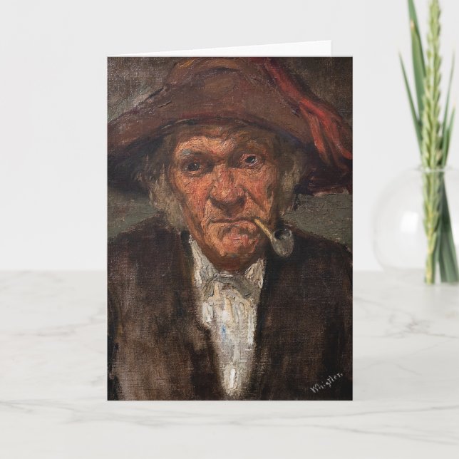 James Whistler - Man Smoking a Pipe Kort (Framsida)