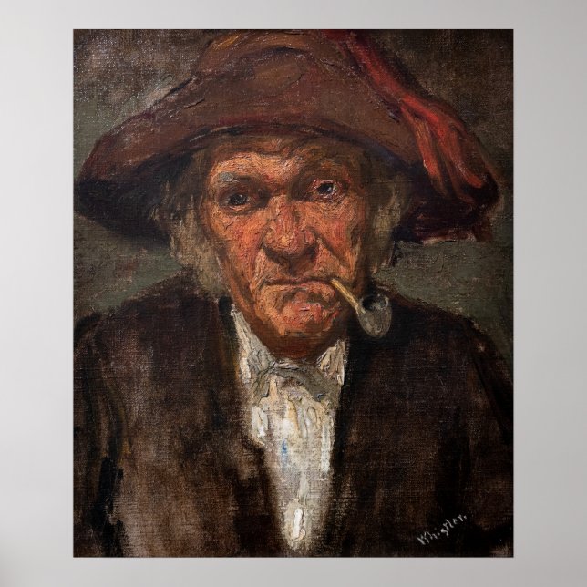 James Whistler - Man Smoking a Pipe Poster (Framsidan)
