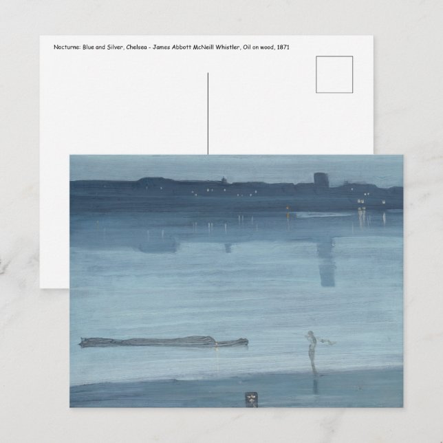 James Whistler - Nocturne: Chelsea Vykort (Fram/baksida)