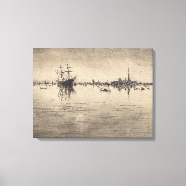 James Whistler - Nocturne, från Venedig Canvastryck (Framsida)