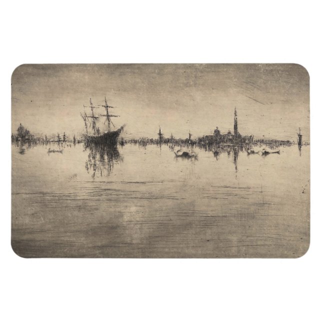 James Whistler-Nocturne från Venedig Magnet (Horisontell)
