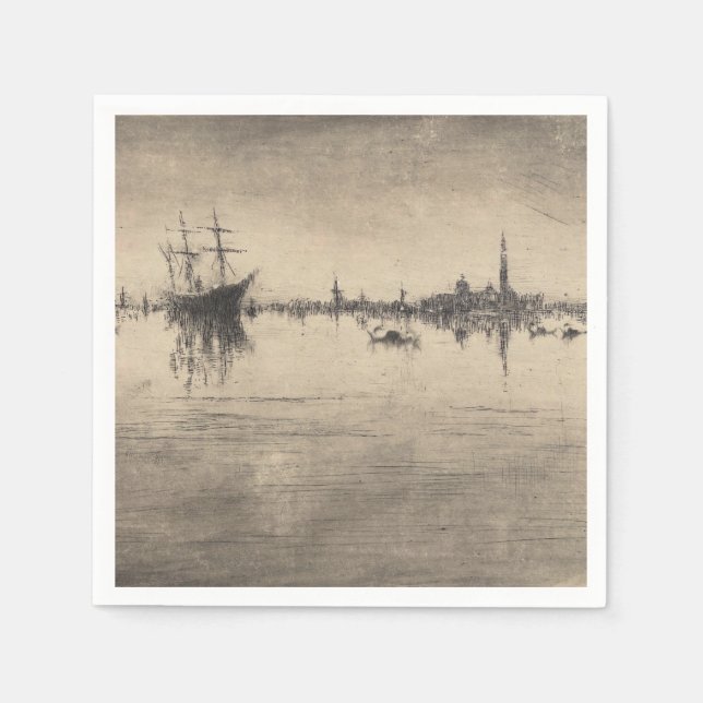 James Whistler-Nocturne från Venedig Pappersservett (Framsidan)