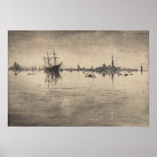 James Whistler-Nocturne från Venedig Poster (Framsidan)