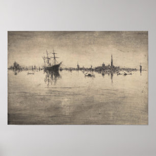 James Whistler - Nocturne, från Venedig Poster