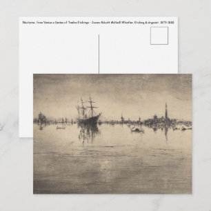 James Whistler-Nocturne från Venedig Vykort