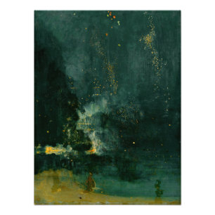 James Whistler - Nocturne in Black and Guld Fototryck