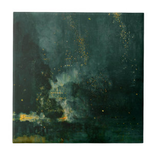 James Whistler - Nocturne in Black and Guld Kakelplatta