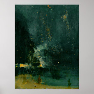 James Whistler - Nocturne in Black and Guld Poster