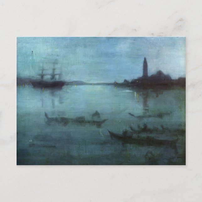 James Whistler-Nocturne in Blue and Silver,Venedig Vykort (Framsida)