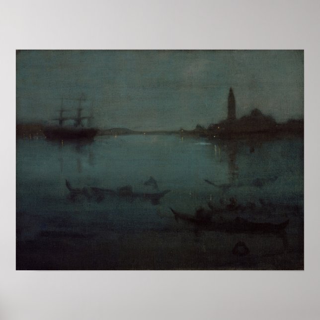 James Whistler - Nocturne: Lagunen, Venedig Poster (Framsidan)