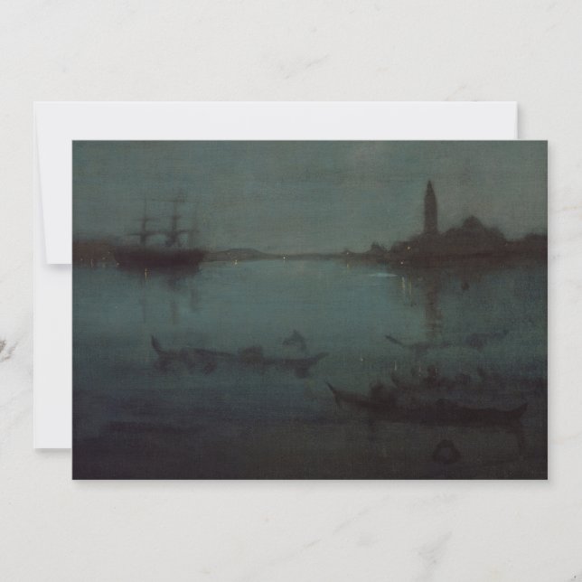 James Whistler - Nocturne: Lagunen, Venedig Tack Kort (Framsida)
