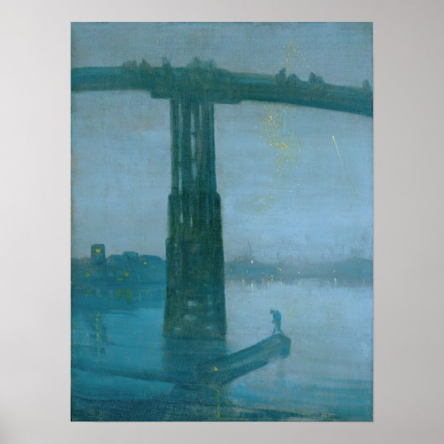 James Whistler - Nocturne, Old Battersea Bridge Poster (Framsidan)