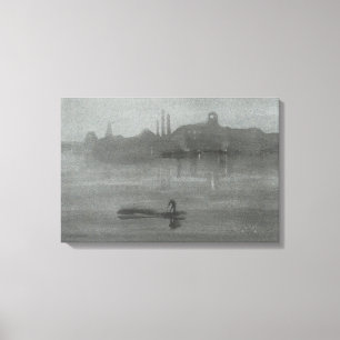 James Whistler - Nocturne: Thames at Battersea Canvastryck