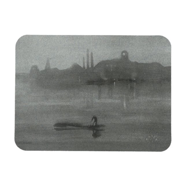 James Whistler - Nocturne: Thames at Battersea Magnet (Horisontell)