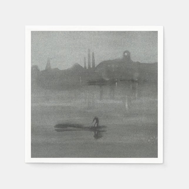 James Whistler - Nocturne: Thames at Battersea Pappersservett (Framsidan)