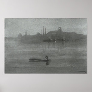 James Whistler - Nocturne: Thames at Battersea Poster