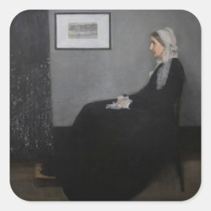 James Whistler - Porträtt i konstnärens Mor Fyrkantigt Klistermärke