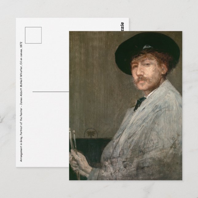 James Whistler - Porträtt i Painter Vykort (Fram/baksida)