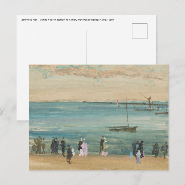 James Whistler - Southend Pier Vykort (Fram/baksida)