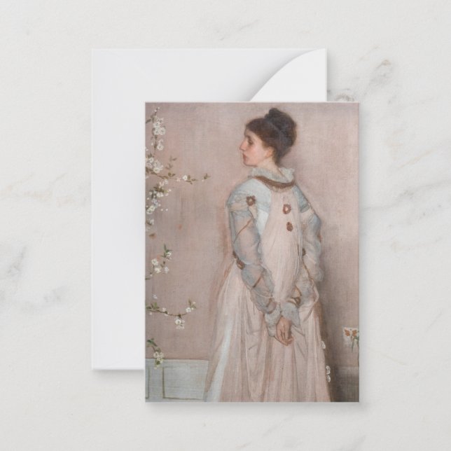 James Whistler - Symphony in Flesh Färg and Rosa Anteckningskort (Framsida)