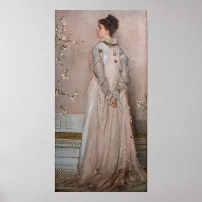 James Whistler - Symphony in Flesh Färg and Rosa Poster (Framsidan)