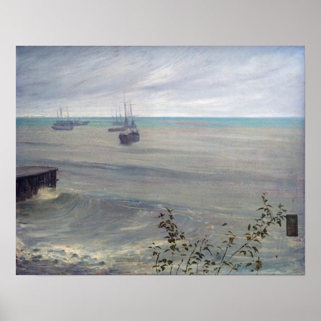 James Whistler - Symphony in Grått and Grönt Poster (Framsidan)