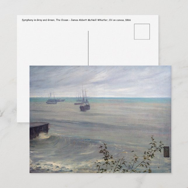 James Whistler - Symphony in Grått and Grönt Vykort (Fram/baksida)
