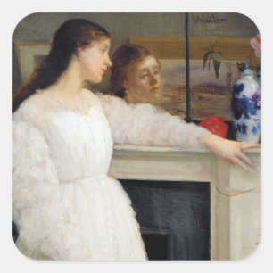 James Whistler - Symphony in White No. 2 Fyrkantigt Klistermärke